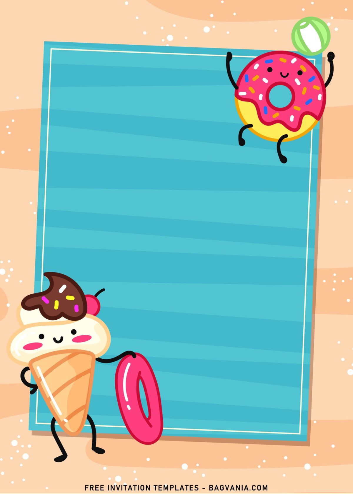 8+ Fun Summer Pool Kids Birthday Invitation Templates with Ice Cream
