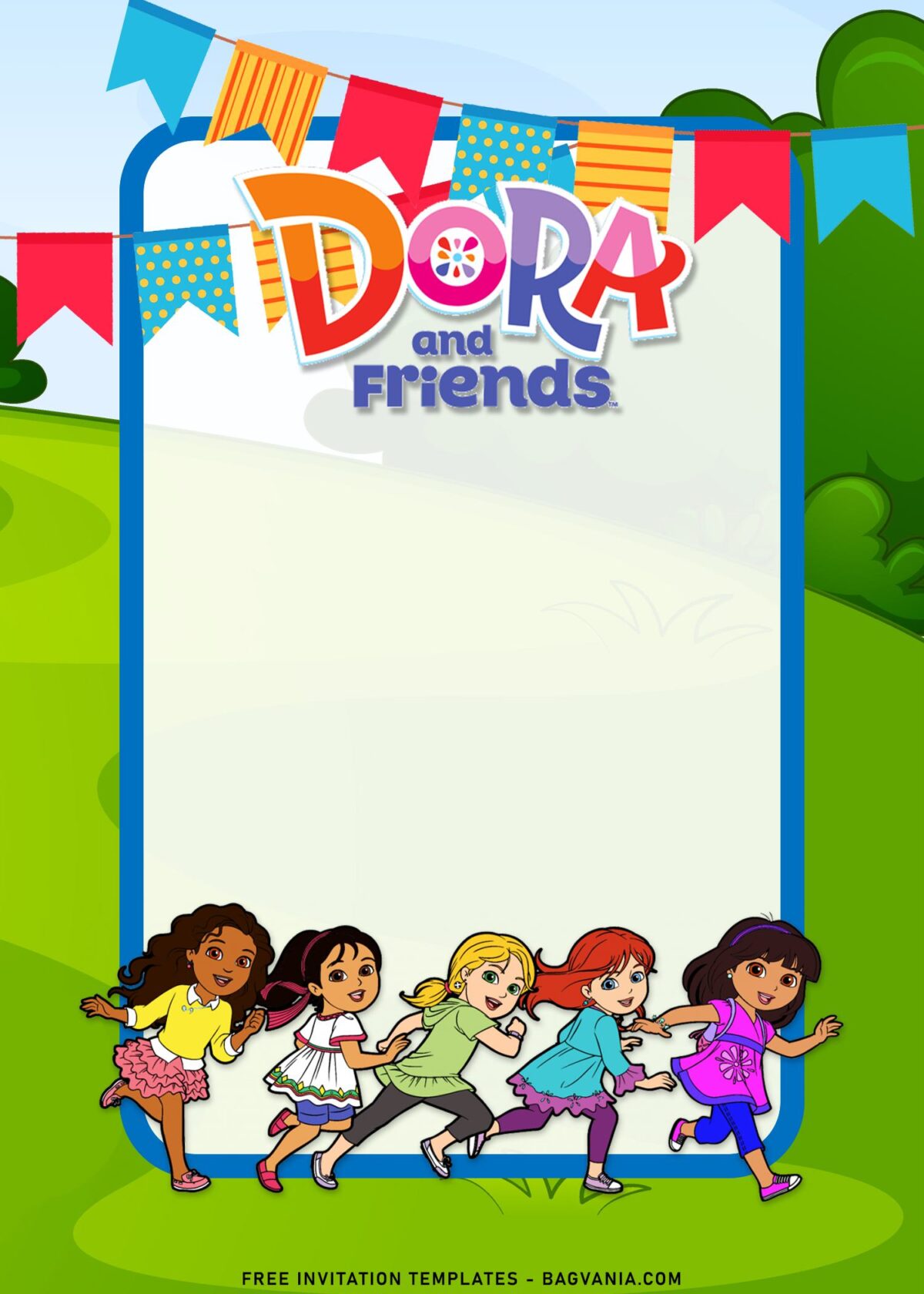 8+ Dora The Explorer Birthday Invitation Templates with dora and her friends