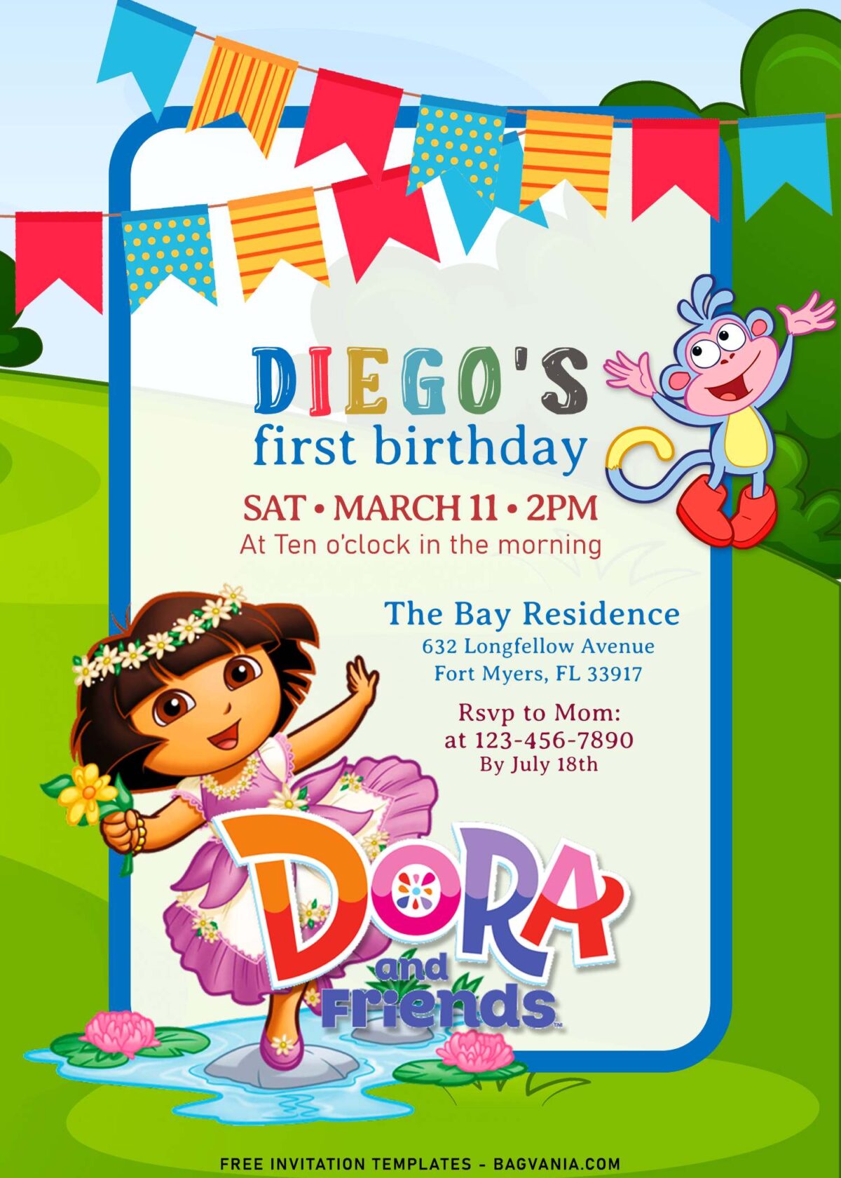 8+ Dora The Explorer Birthday Invitation Templates with 