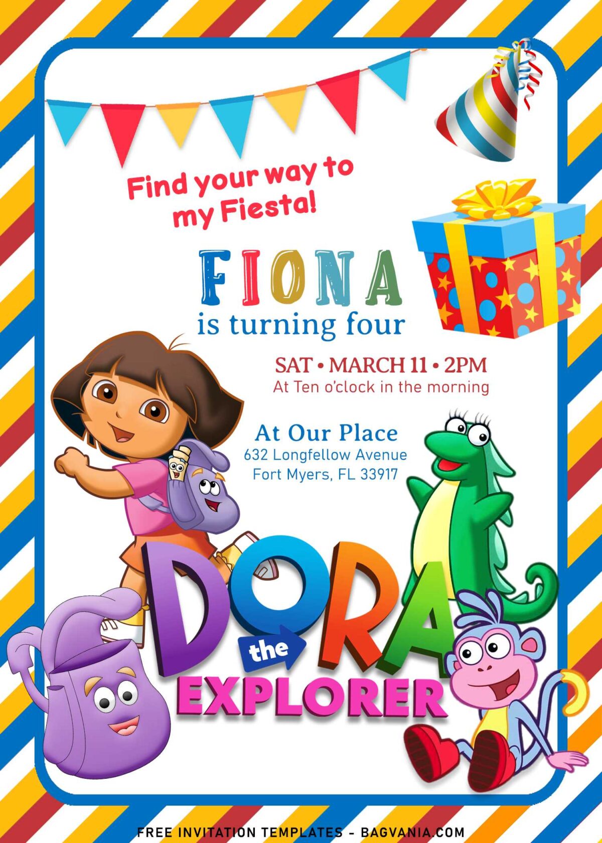 8+ Dora The Explorer Fiesta Birthday Party Invitation Templates