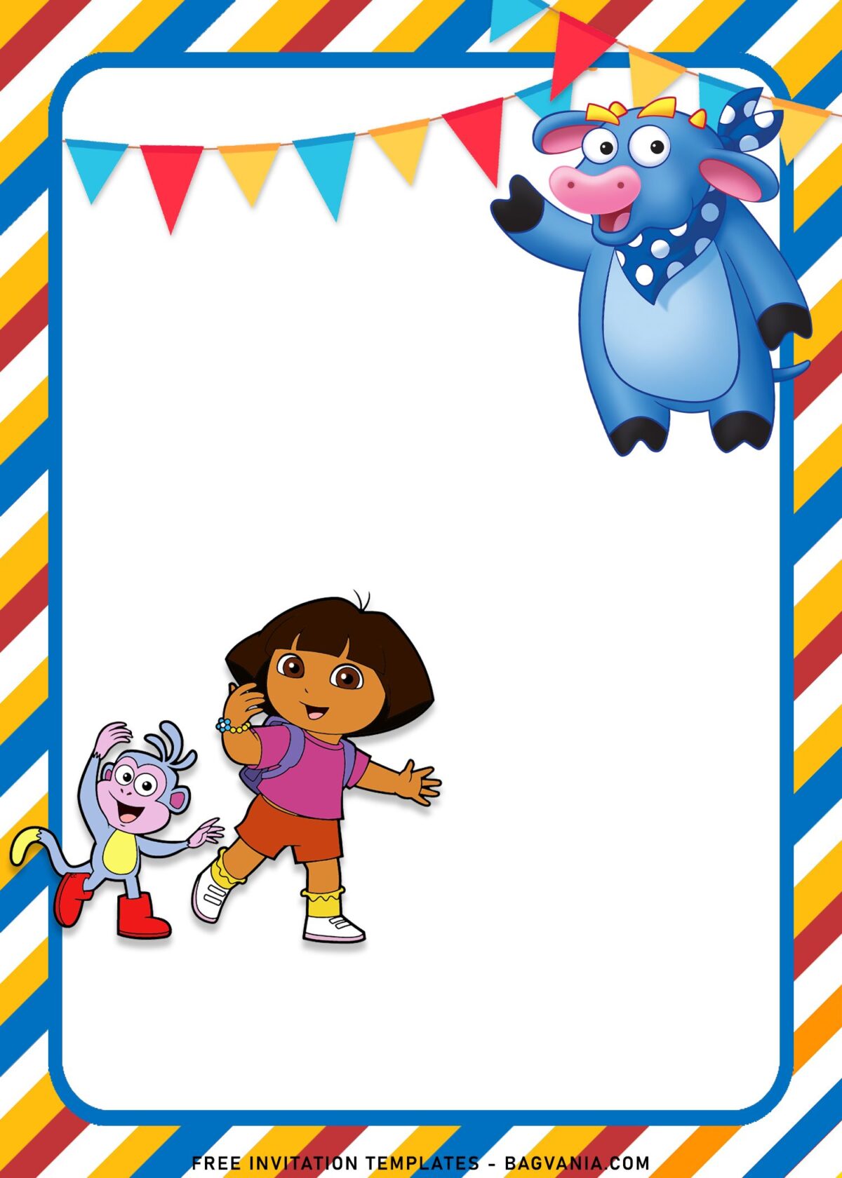 8+ Dora The Explorer Birthday Invitation Templates with Bennie The Cow