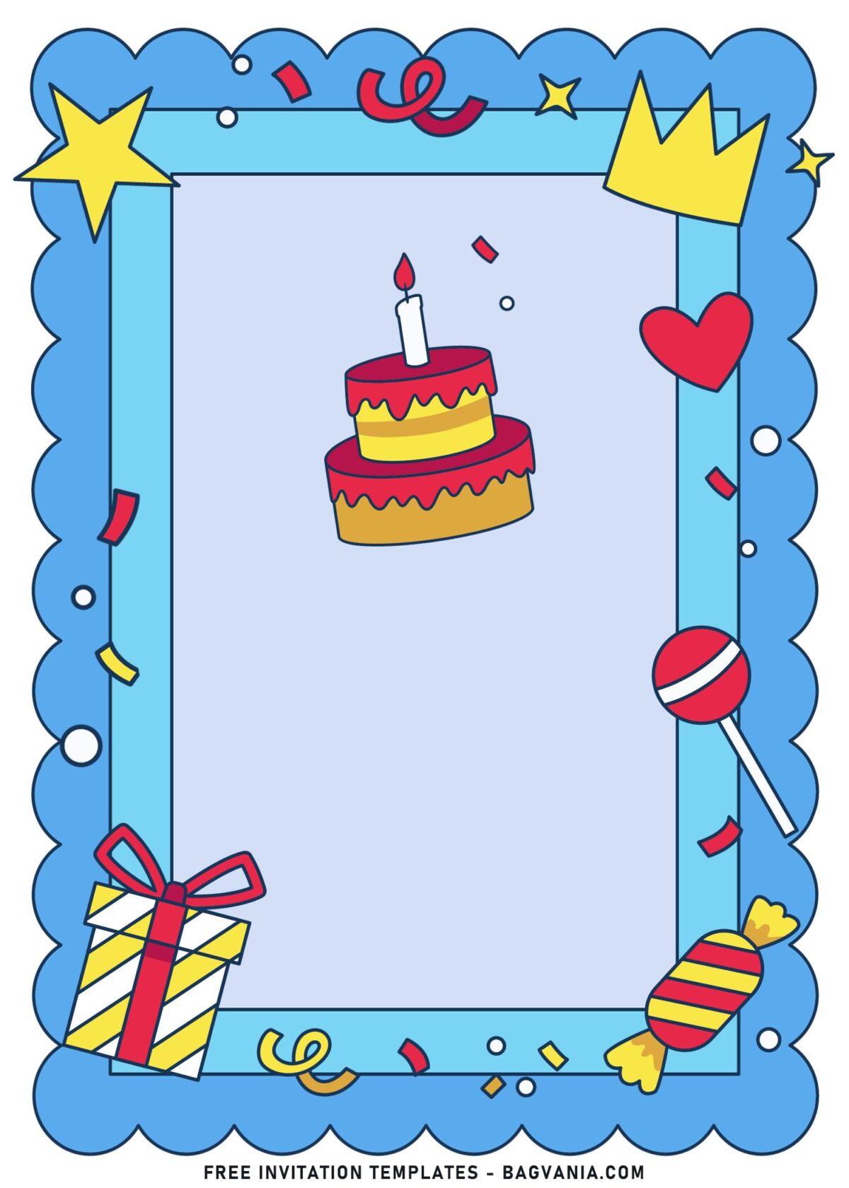 7+ Lovely Summer Birthday Invitation Templates With Cute Stickers with birthday cake