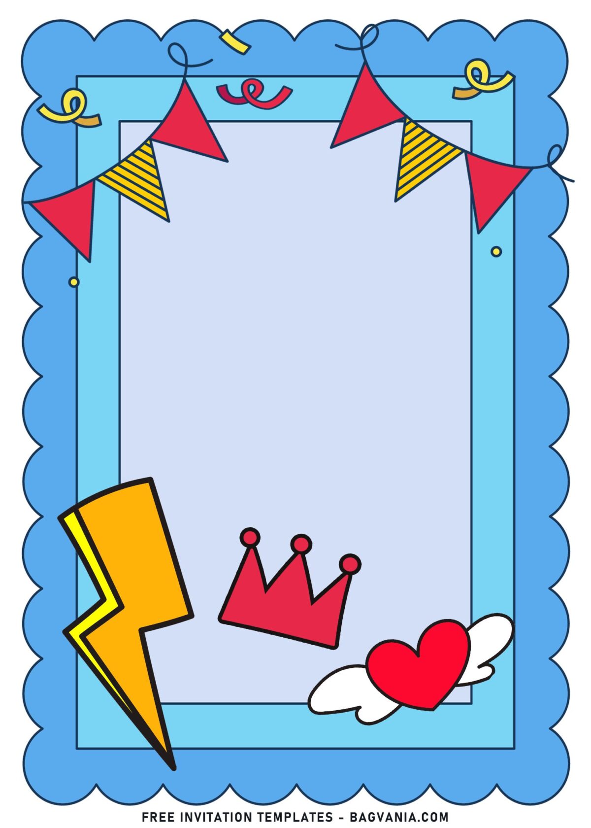 7+ Lovely Summer Birthday Invitation Templates With Cute Stickers with cute bunting flag