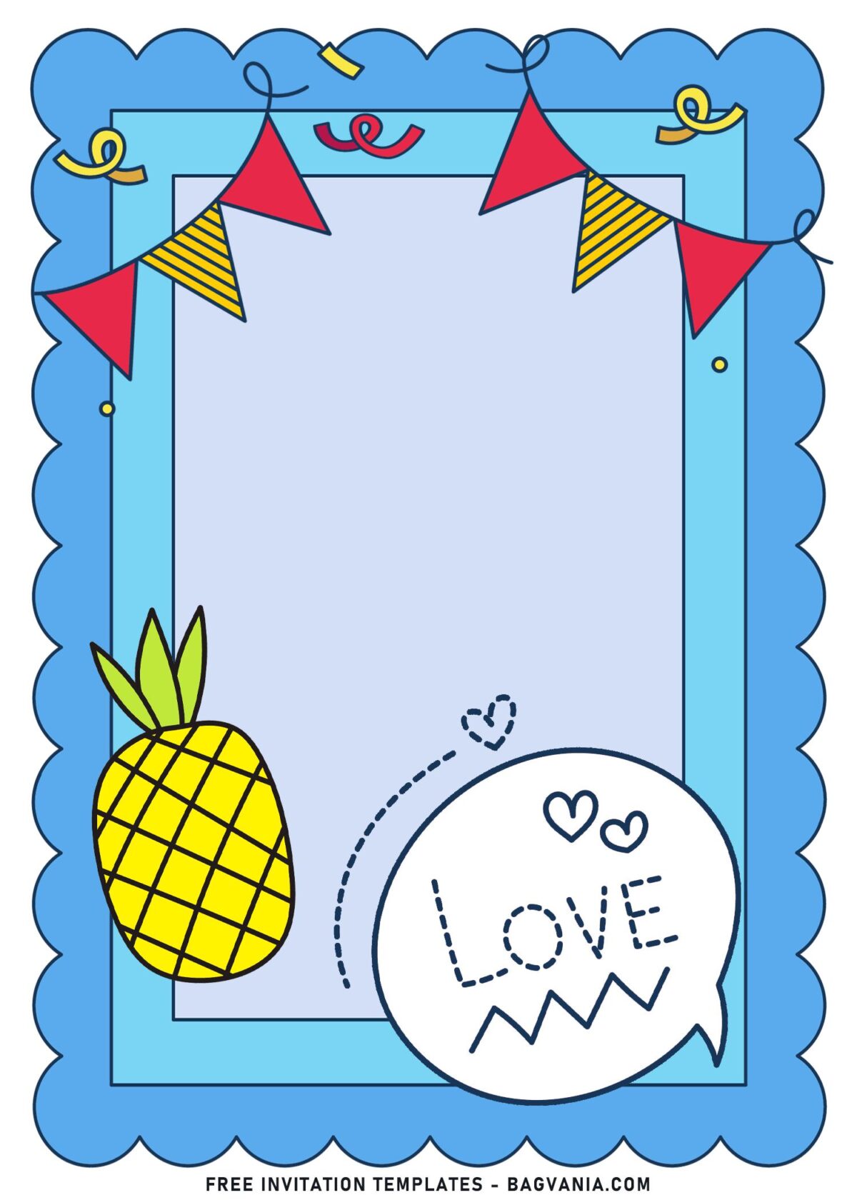 7+ Lovely Summer Birthday Invitation Templates With Cute Stickers with cartoon pineapple sticker