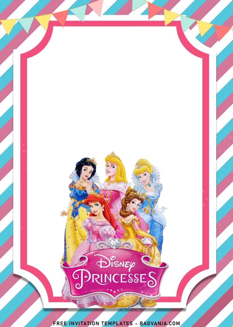 8+ Pink Glam Disney Princess Birthday Invitation Templates | FREE ...