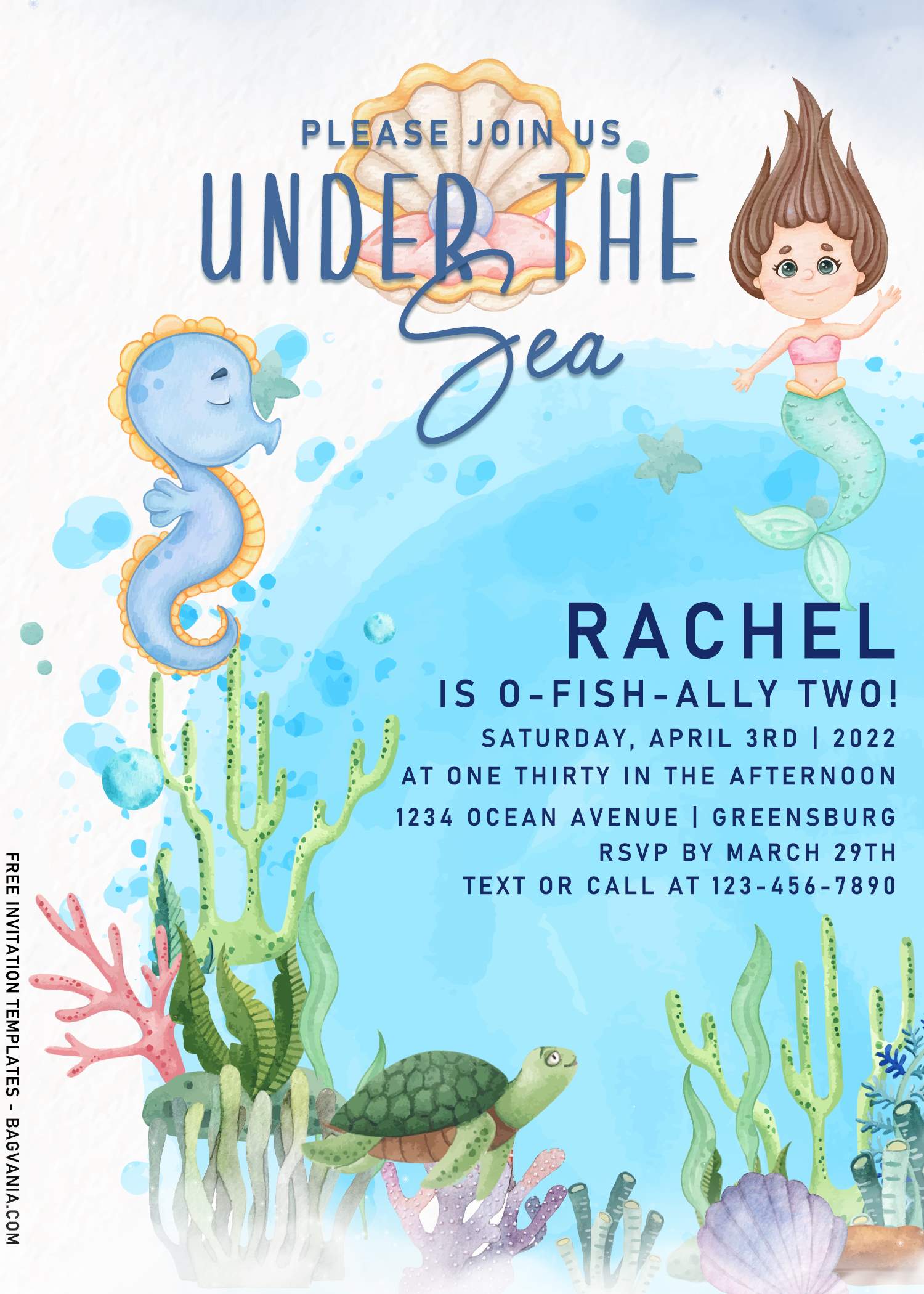 Free Under The Sea Party Invitations Printable
