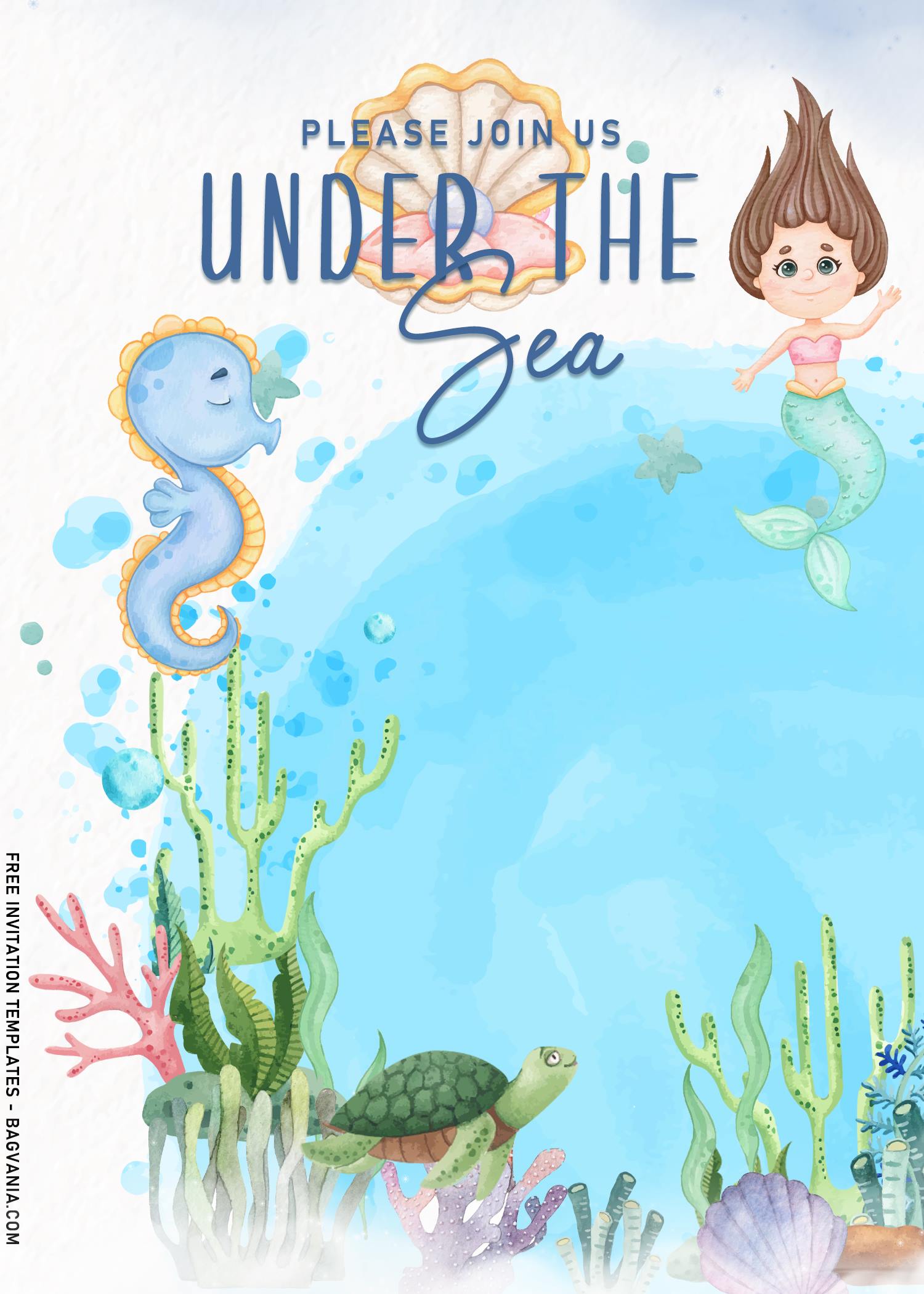 7+ Under The Sea Themed Birthday Invitation Templates With Mermaid