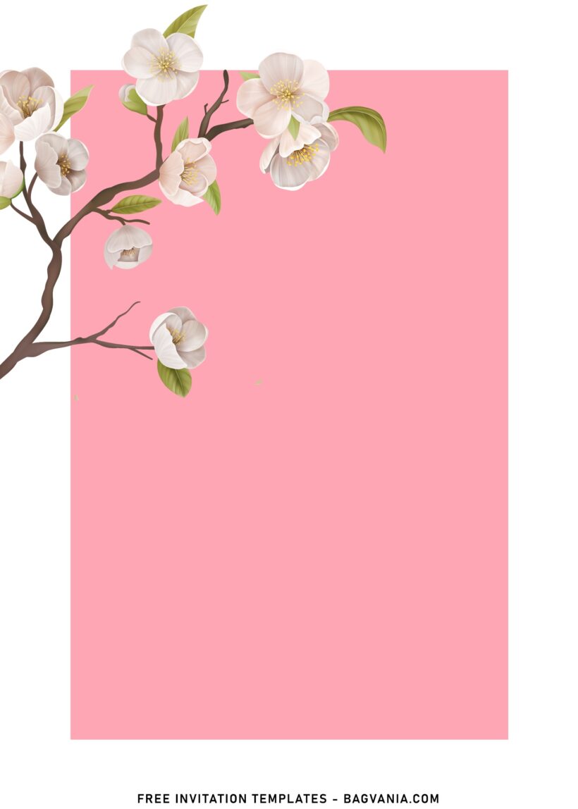 10+ Blossoming Sakura Trees Floral Birthday Invitation Templates | FREE ...