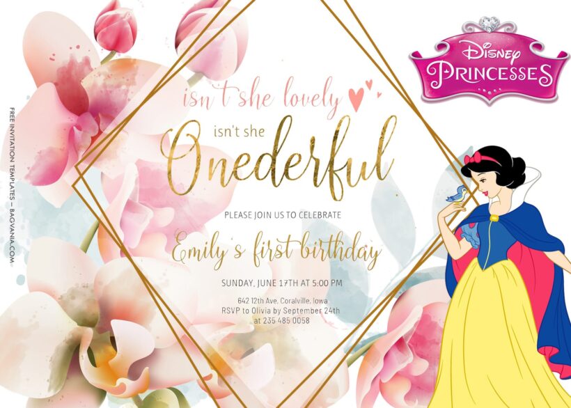 10+ Blossoming Party With Disney Princess Birthday Invitation Templates Title