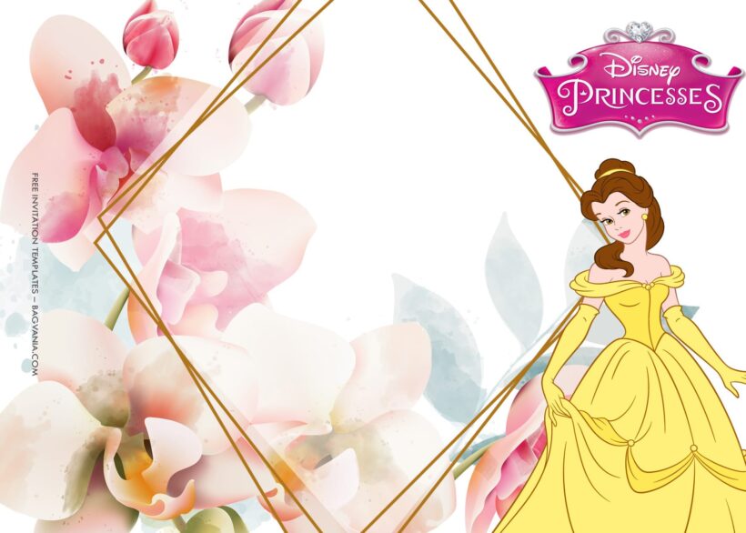 10+ Blossoming Party With Disney Princess Birthday Invitation Templates Type Five