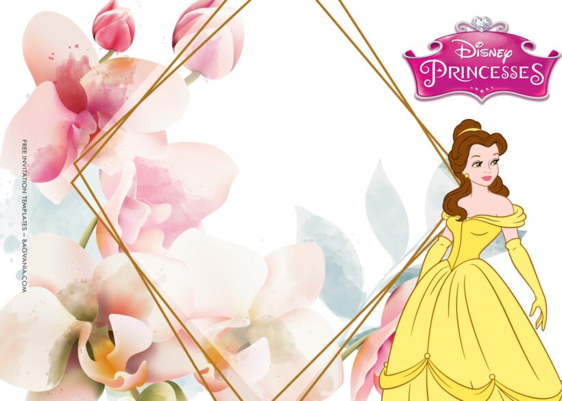 10+ Blossoming Party With Disney Princess Birthday Invitation Templates Type Four