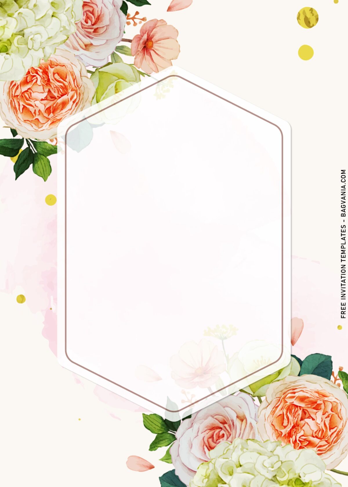 10+ Beautiful Blush And Peach Roses Birthday Invitation Templates with rustic paper background