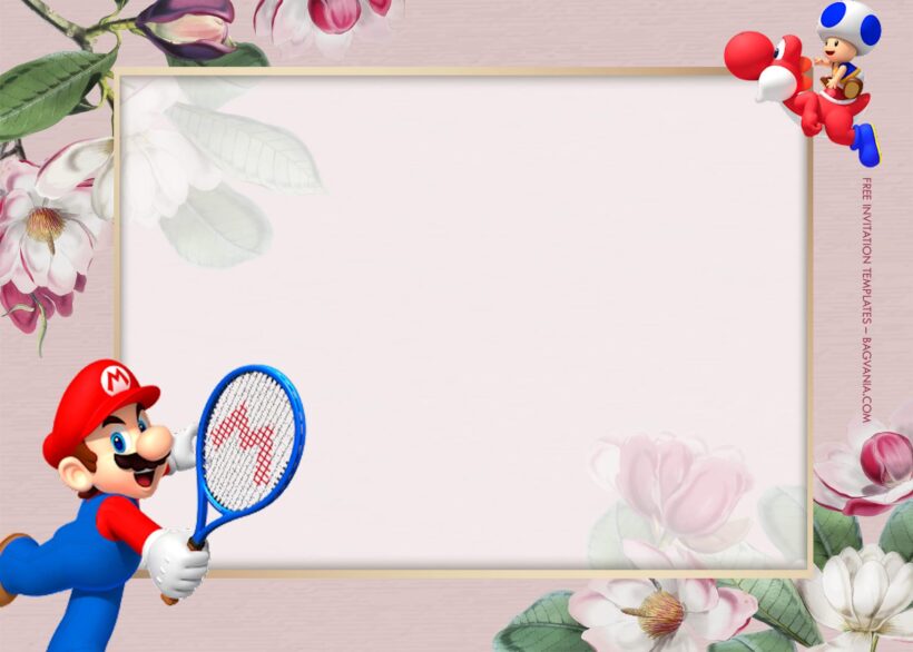 10+ Super Mario Bros Floral Adventure Birthday Invitation Templates Type One