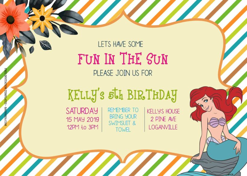10+ The Little Mermaid Party Birthday Invitation Templates Title