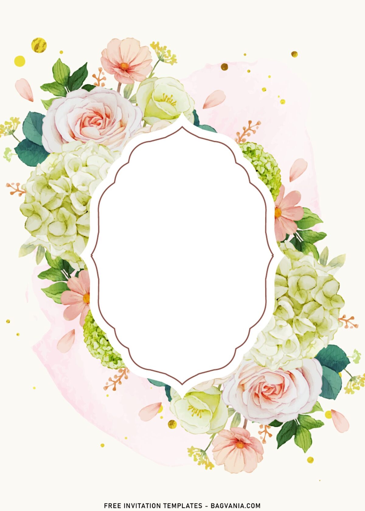 10+ Beautiful Blush And Peach Roses Birthday Invitation Templates with elegant text box