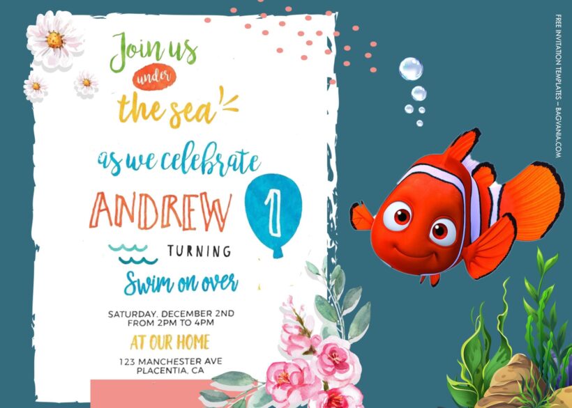 11 Adventure Time With Finding Nemo Birthday Invitation Templates 