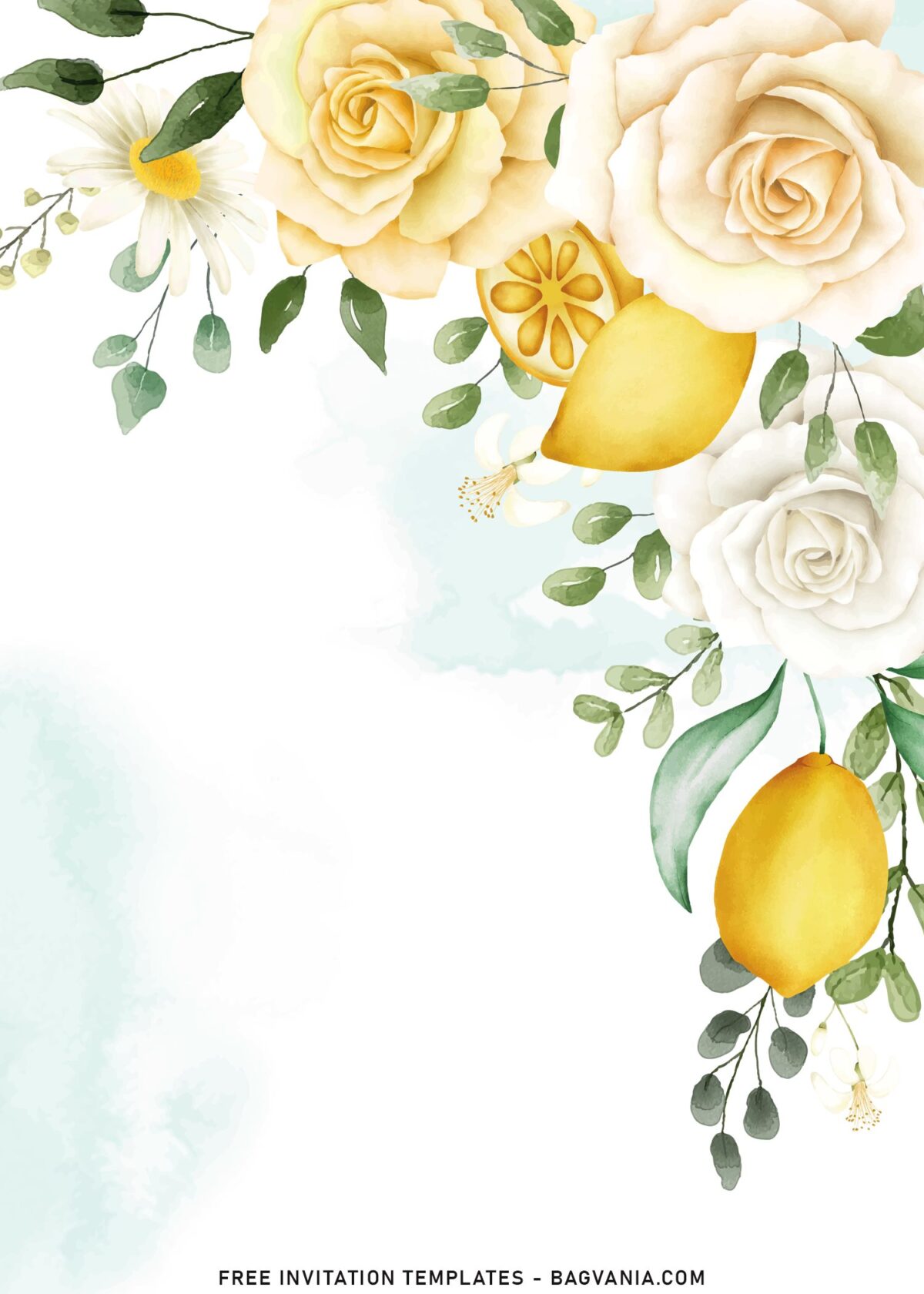 11+ Refreshing Lemon Drop Botanical Theme Birthday Invitation Templates with beautiful watercolor lemon