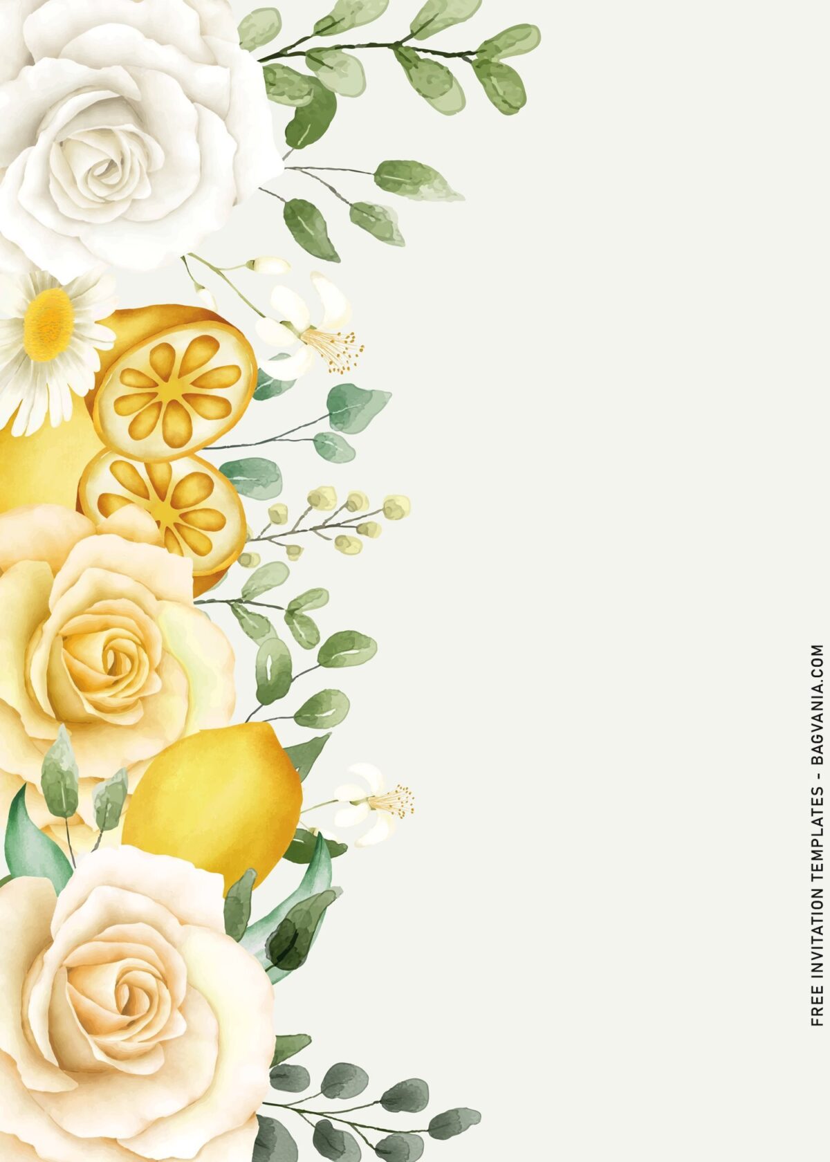 11+ Refreshing Lemon Drop Botanical Theme Birthday Invitation Templates with lemon border