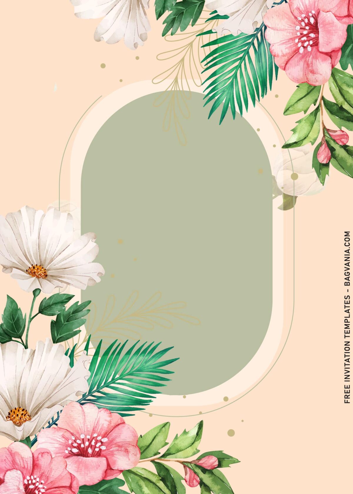 11+ Beautiful Magnolia Bouquet Birthday Invitation Templates with greenery leaves