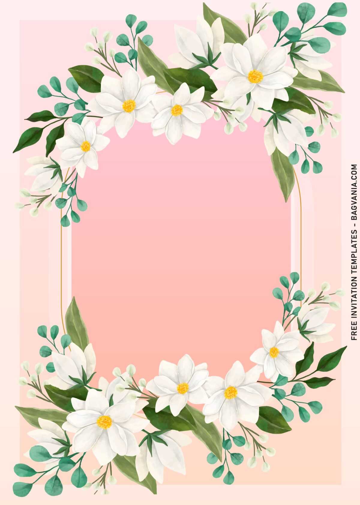 11+ Beautiful Magnolia Bouquet Birthday Invitation Templates with floral frame