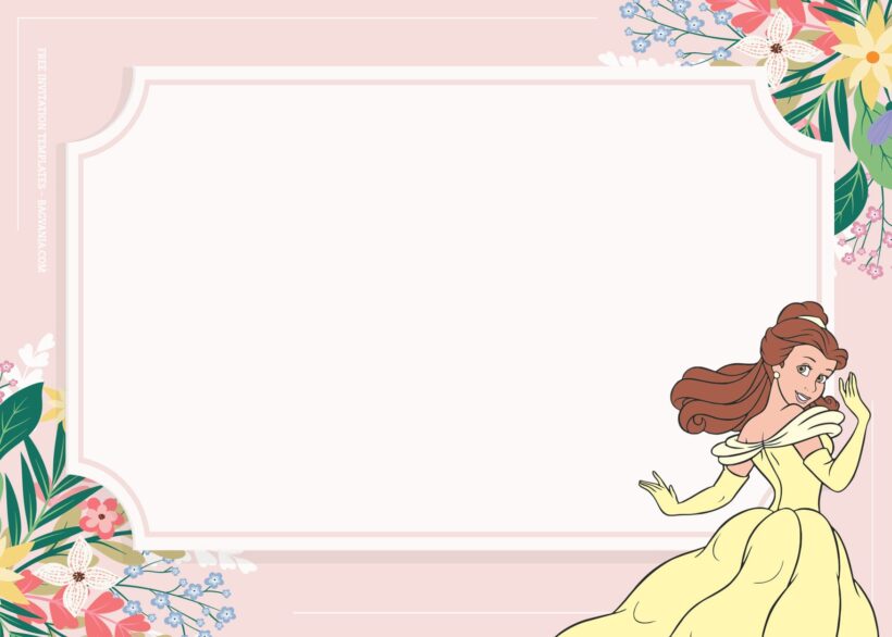 7+ Beauty And The Beast Princess Belle Birthday Invitation Templates Type Five