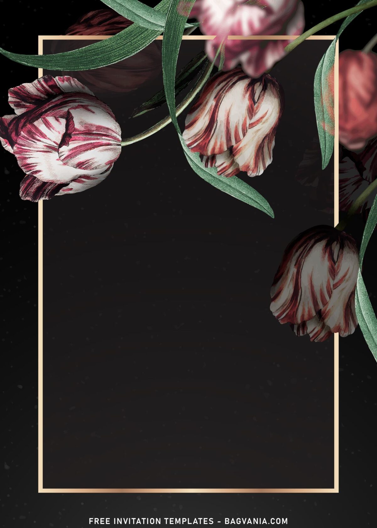 7+ Classy Tulip Birthday Invitation Templates with black background