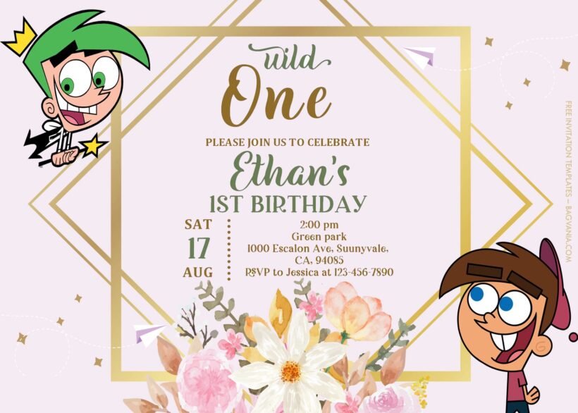 7+ Fairy Odd Parents Sparkling Garden Birthday Invitation Templates Title