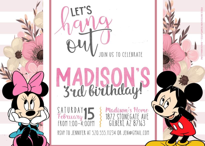 7+ Hang Out With Mickey And Minnie Birthday Invitation Templates Title