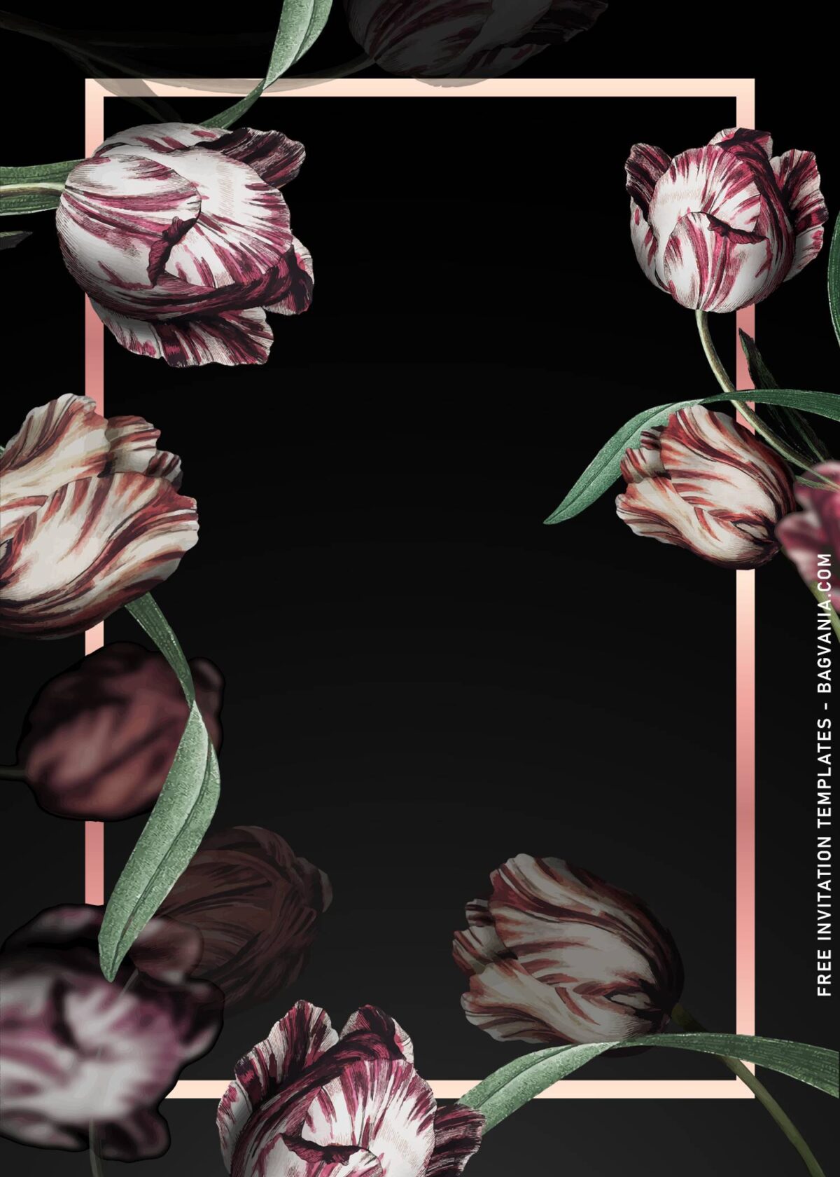 7+ Vintage Romantic Tulip Invitation Templates with watercolor wine tulips