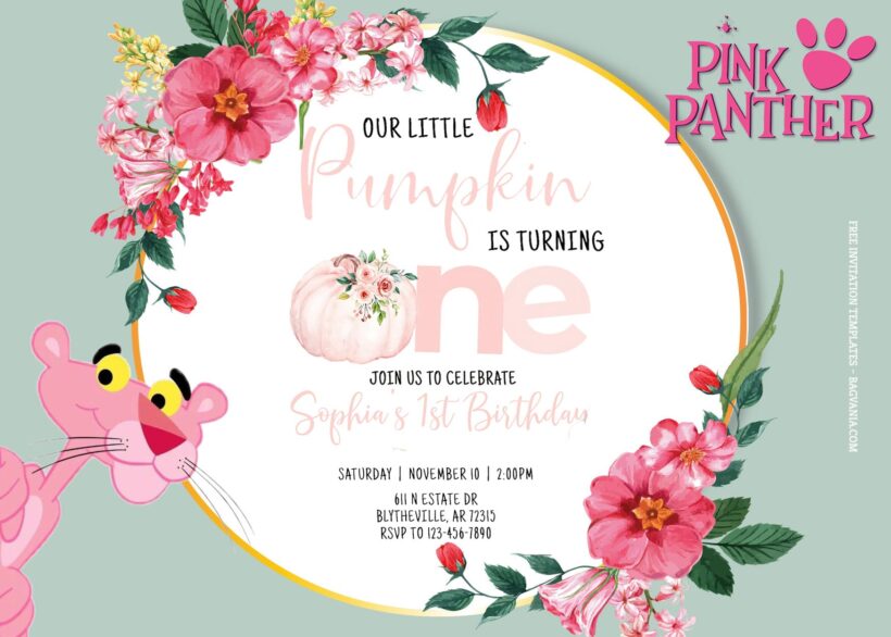 7+ Pretty Pink Panther Party Birthday Invitation Templates Title