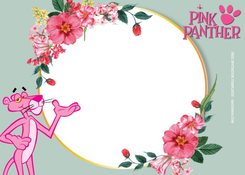 7+ Pretty Pink Panther Party Birthday Invitation Templates Type Four