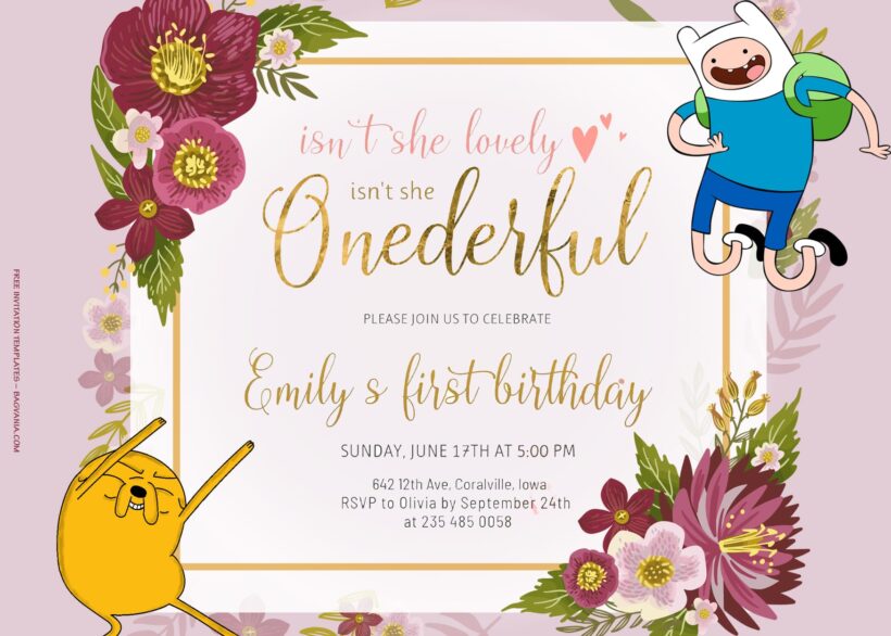 7+ Roaming Around With Adventure Time Birthday Invitation Templates Title