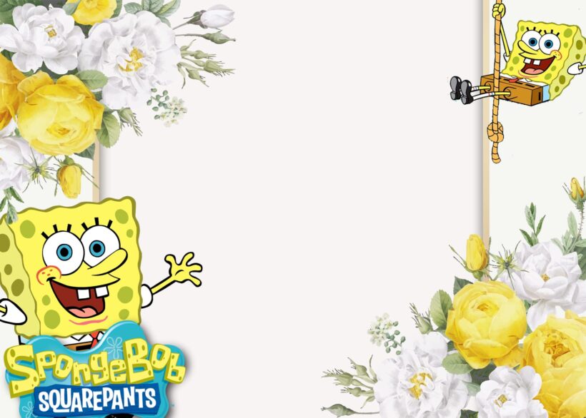 7+ Sunshine Under Water With Spongebob Squarepants Birthday Invitation Templates Type Five