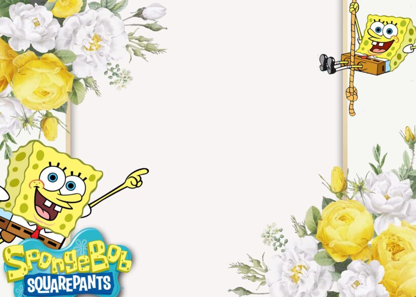 7+ Sunshine Under Water With Spongebob Squarepants Birthday Invitation Templates Type Six