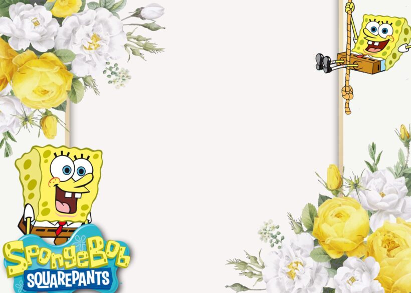 7+ Sunshine Under Water With Spongebob Squarepants Birthday Invitation Templates Type Two