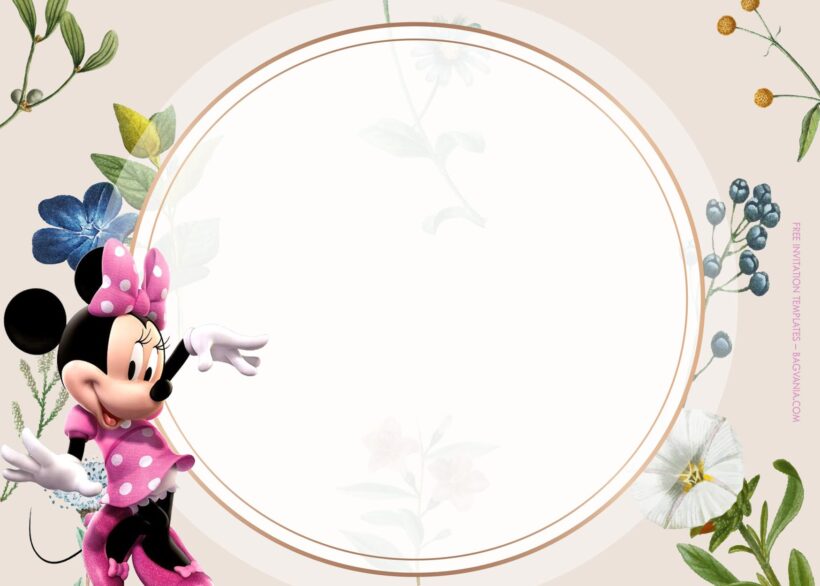 7+ Sweet Minnie Mouse Bloom With Floral Birthday Invitation Templates Type Five