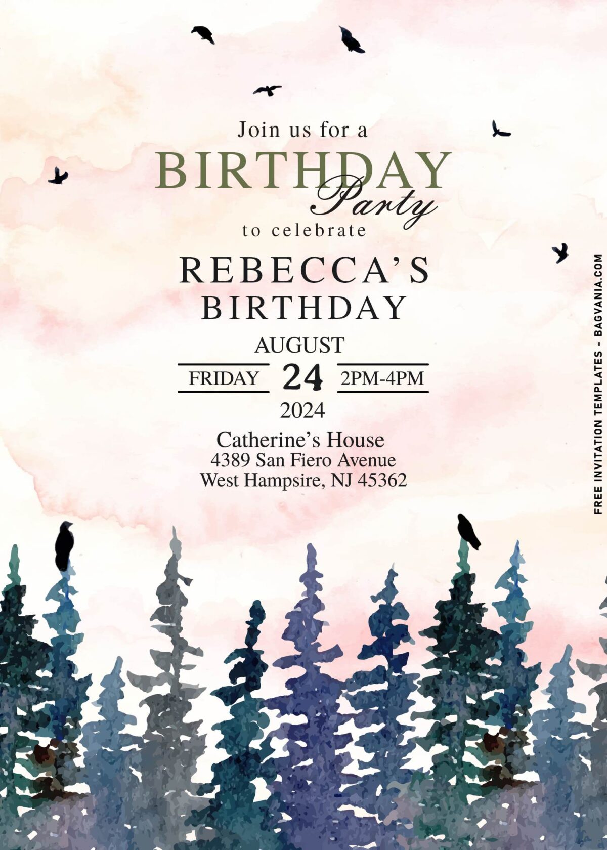 7+ Watercolor Pine Tree Birthday Invitation Templates