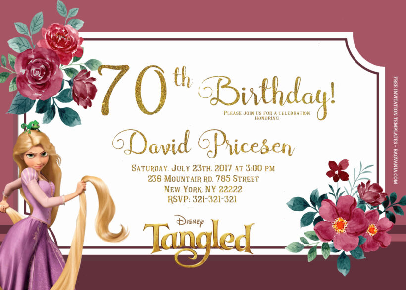 8 All Tangled Up Floral Birthday Invitation Templates Title