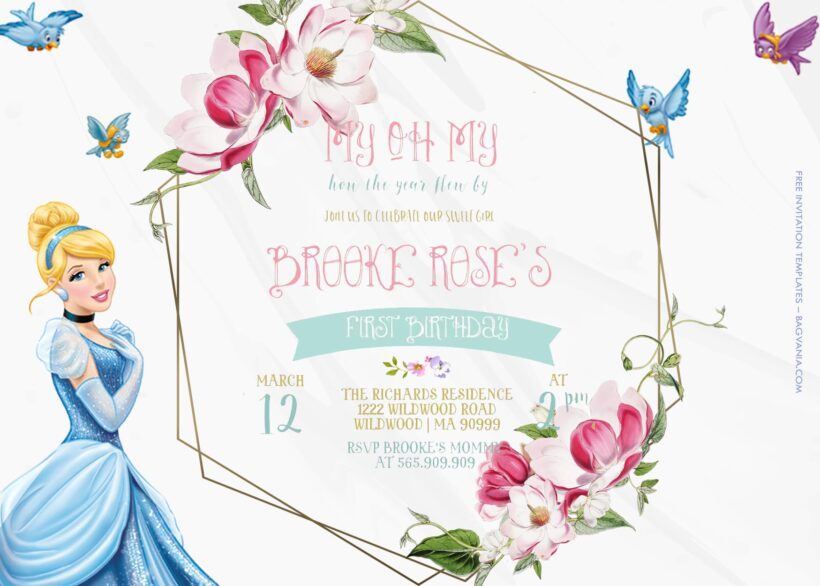 8+ Blossoming Cinderella Magical Party Birthday Invitation Templates Title