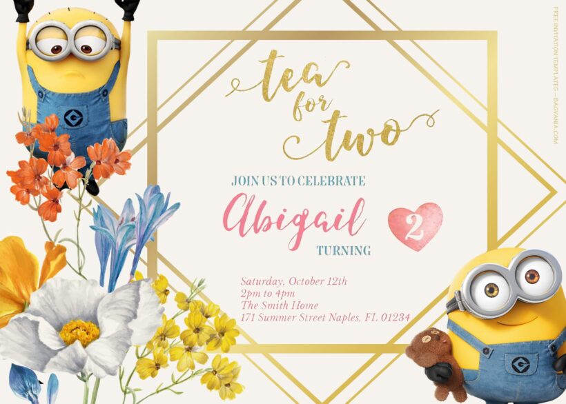 8+ Blossoming With Minions Party Birthday Invitation Templates Title