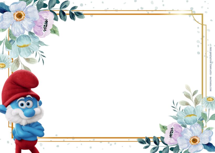 8+ Blue Blossom Melodic With Smurfs Birthday Invitation Templates Type Two
