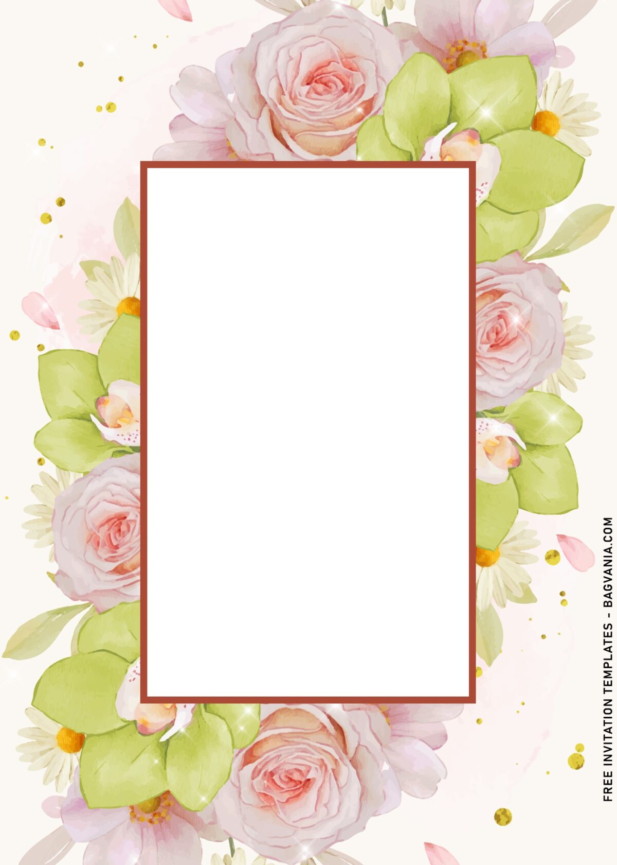 8+ Dreamy Dusty Floral Birthday Invitation Templates with rectangle box