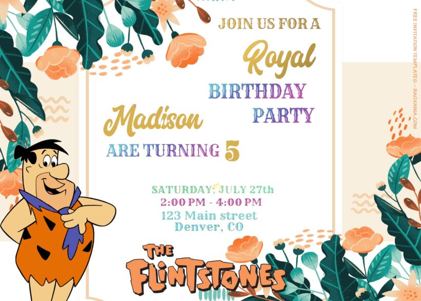8+ Prehistoric Slash With Flintstones Birthday Invitation Templates Title