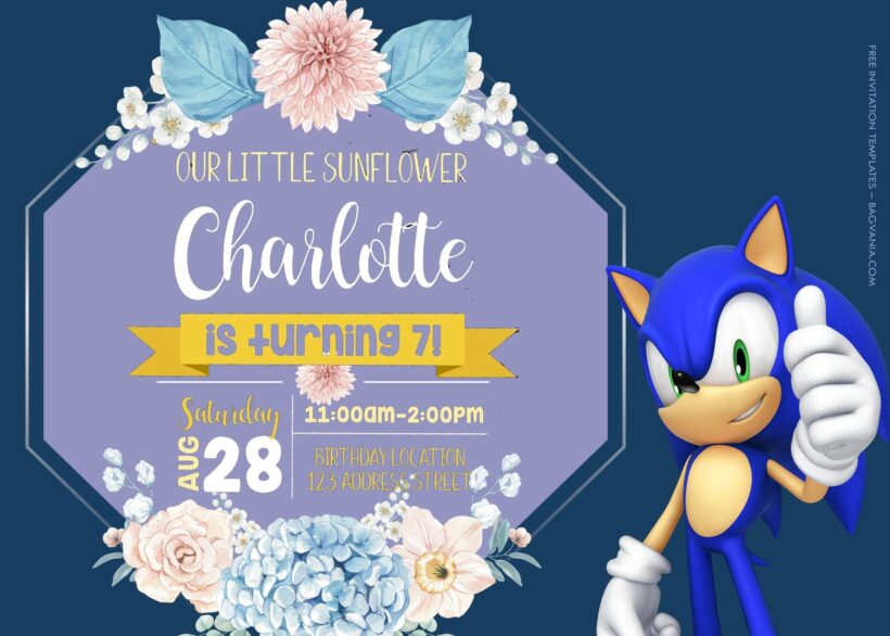 8 Run And Race With Sonic Birthday Invitation Templates Title