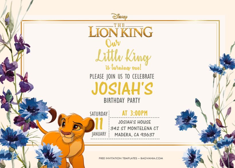 8+ Sahara Blossom With Lion King Birthday Invitation Templates Title