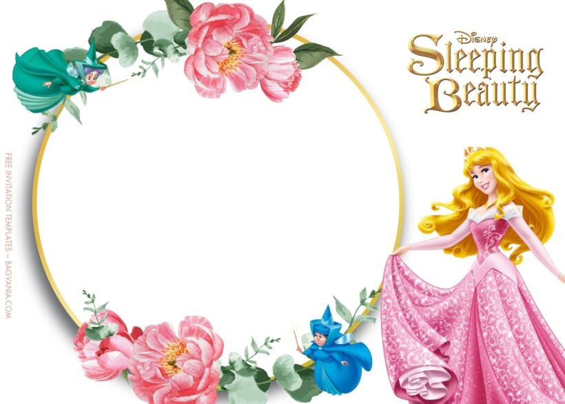 8+ Sleeping Beauty Blossom Pink Birthday Invitation Templates Type FIve