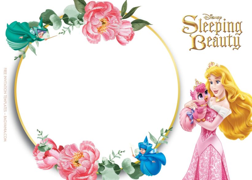 8+ Sleeping Beauty Blossom Pink Birthday Invitation Templates Type Four