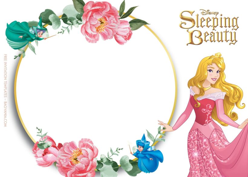 8+ Sleeping Beauty Blossom Pink Birthday Invitation Templates Type One