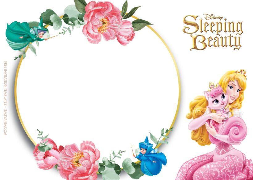 8+ Sleeping Beauty Blossom Pink Birthday Invitation Templates Type Seven
