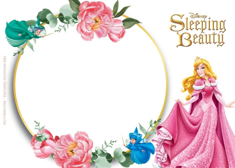 8+ Sleeping Beauty Blossom Pink Birthday Invitation Templates Type Six